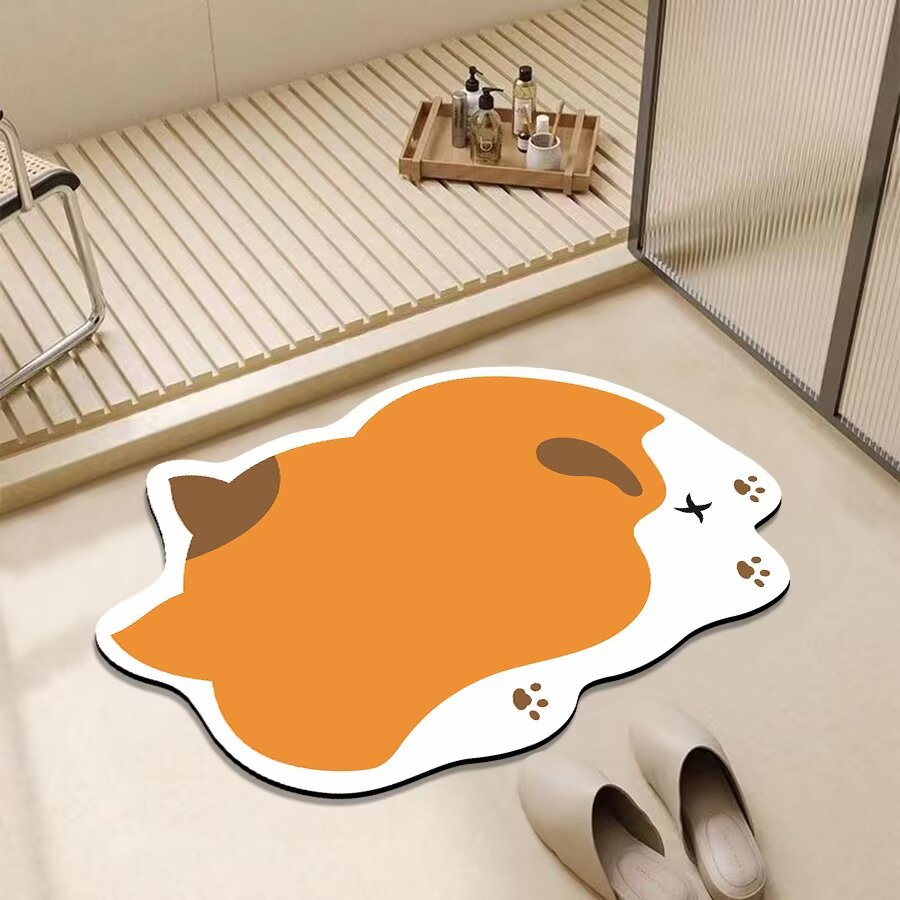 Microfiber PC Bath Mats Non Slip Kids Diatom Mud Floor Mat Absorbent Quick-Dry Mat 40*60cm