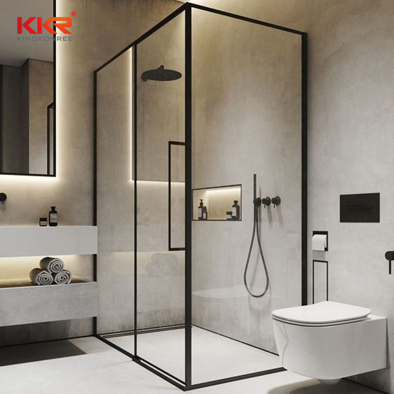 Kingkonree Sanitary Ware Frameless Shower Screen Modern Sliding Bathroom Doors for Walk in Shower