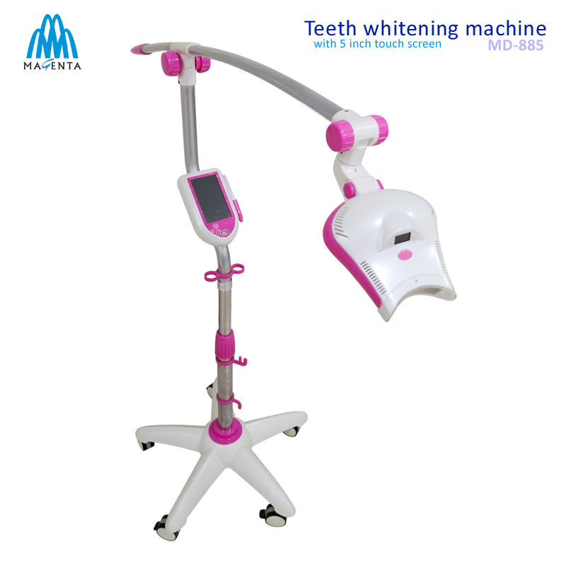 Portable 5 Inch Tourch Screen Cold Light Teeth Whitening System for Beauty Salon Rose Color