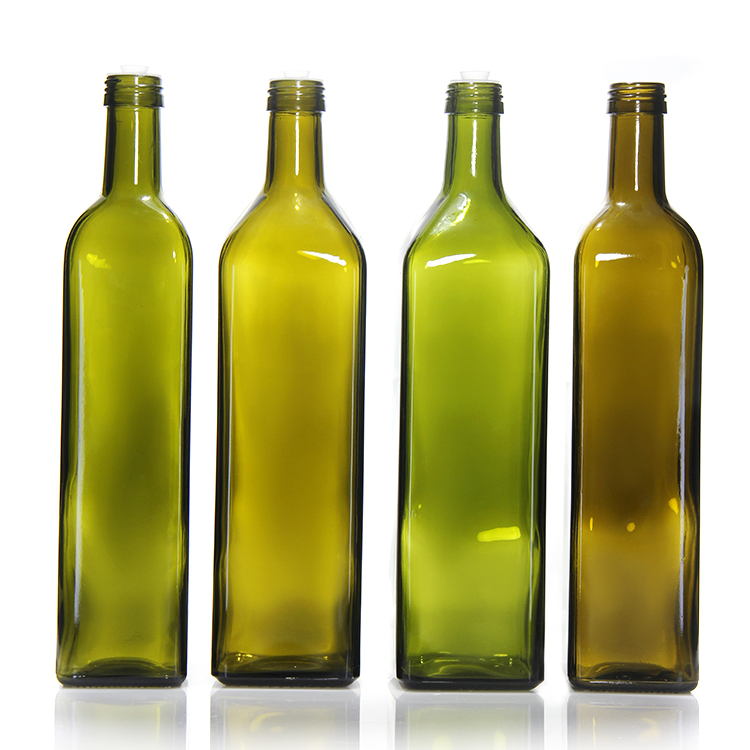 Olive Oil 75 Cl Green Oil Glass Bottle with Aluminium Metal Cover