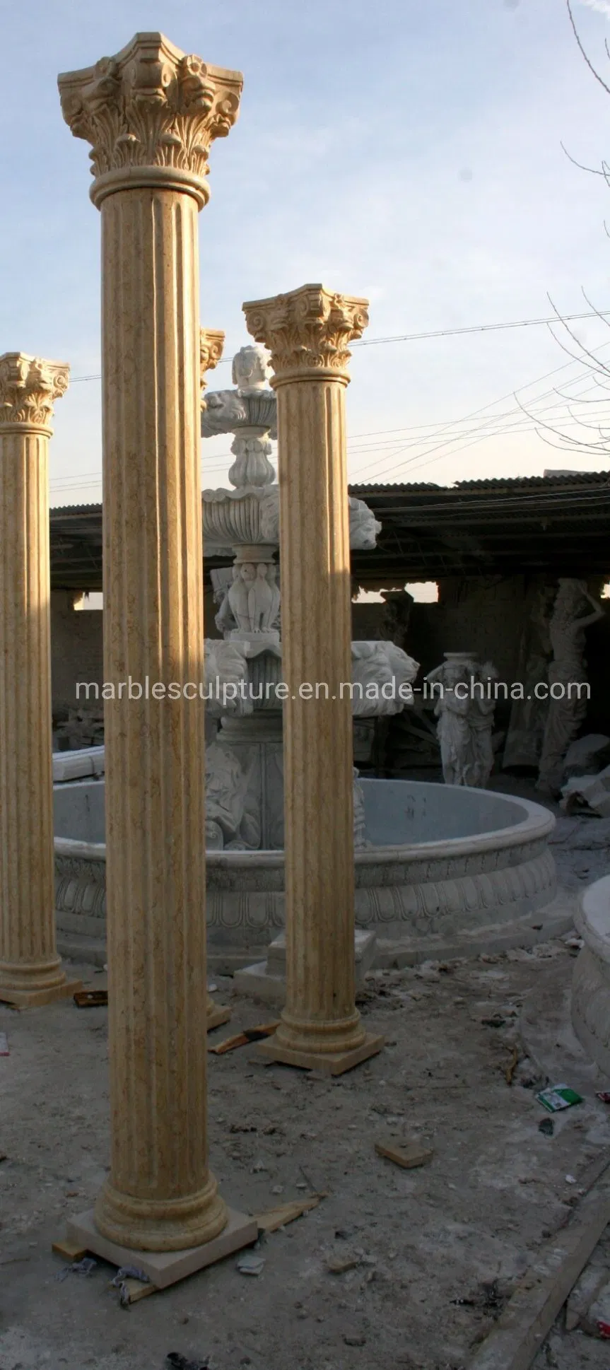 Beige Marble Stone Sculpture Column (SY-C020)