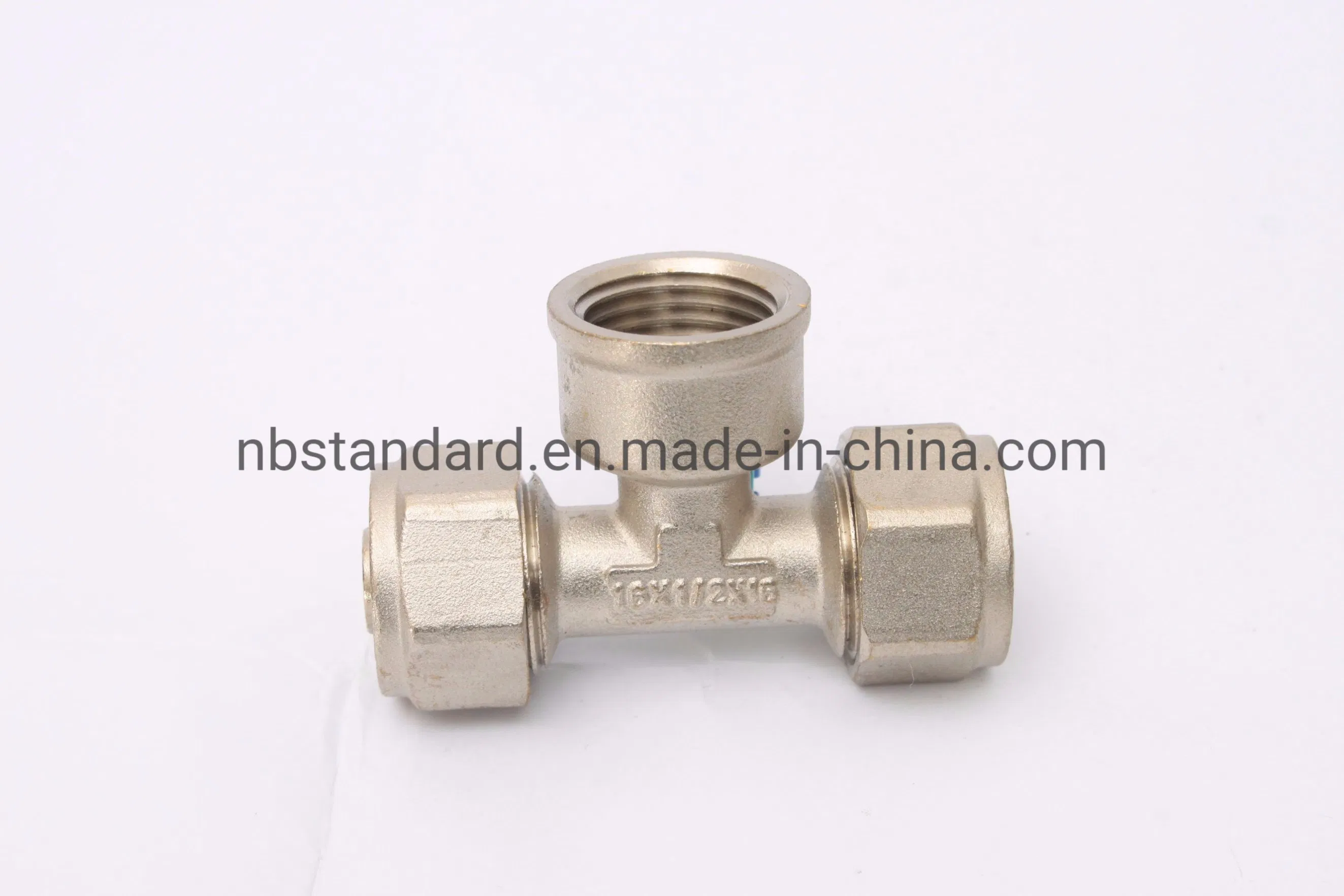 Brass Compression Female Tee with Nickel Plated