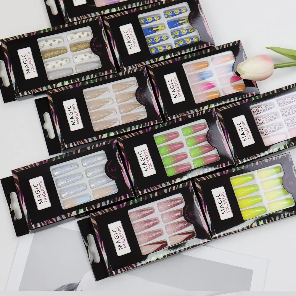 Long Coffin Ballerina Designed Fake Nails Press on Nail