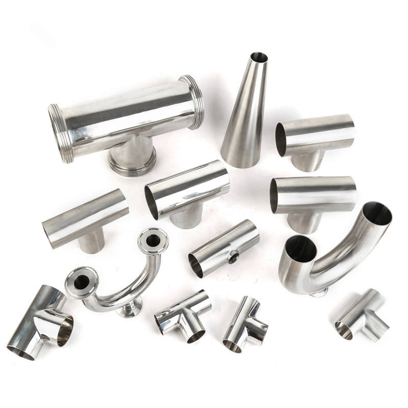 Kinggo Stainless Steel 304 Cross Sanitary Clamp Weld Thread Tee 316L Pipe System Connector