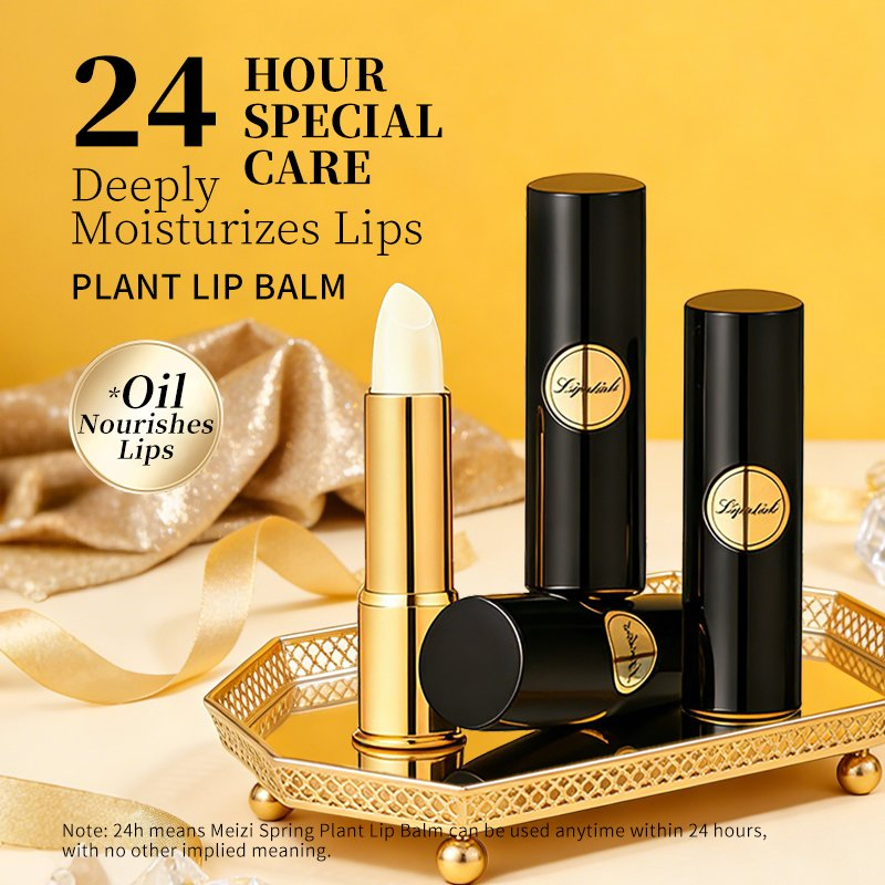 OEM/ODM Repair Luxury Gold Tube Natural Oil Nourishing 24h Moisturizing Press-Type Plant Lip Balm
