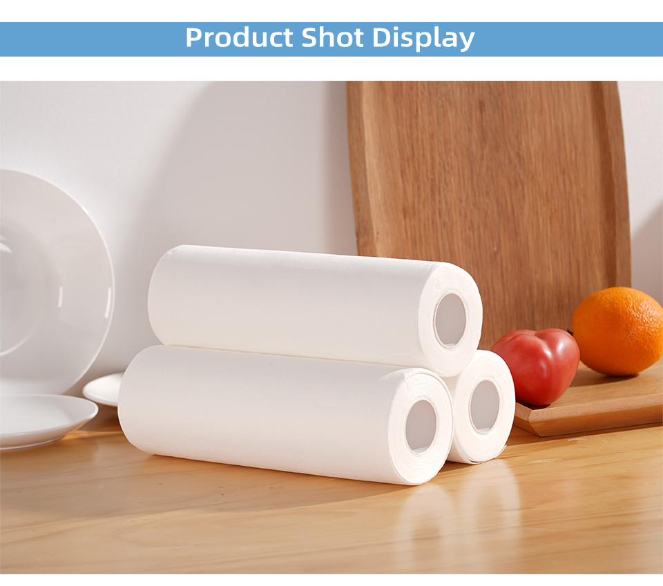 Disposable Kitchen Cleaning Wipes Nonwoven Fabric Kitchen Paper Towel Roll Wholesale