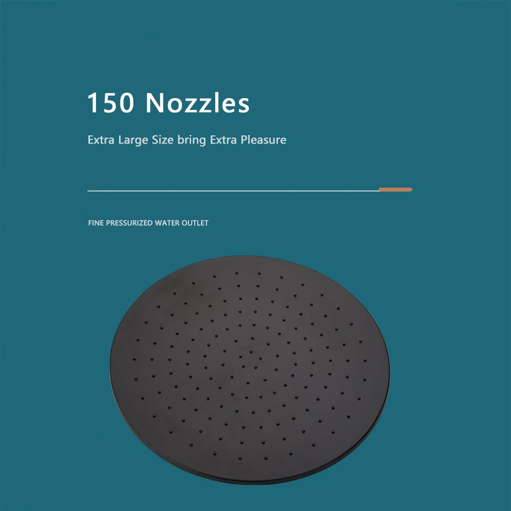 Hot Sale Wall Mounted Waterfall Shower Head Ss 304 16in Overhead Round Rain Shower for Bathroom