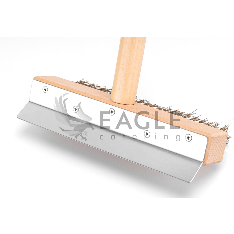 Щетка для чистки духовки с деревянной ручкой и скребком