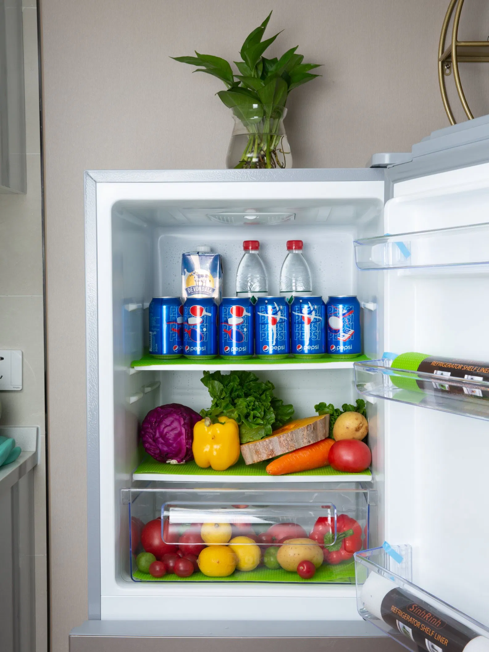 Anti Slip Shelf Liner Colorful Bacterial Fridge Mats