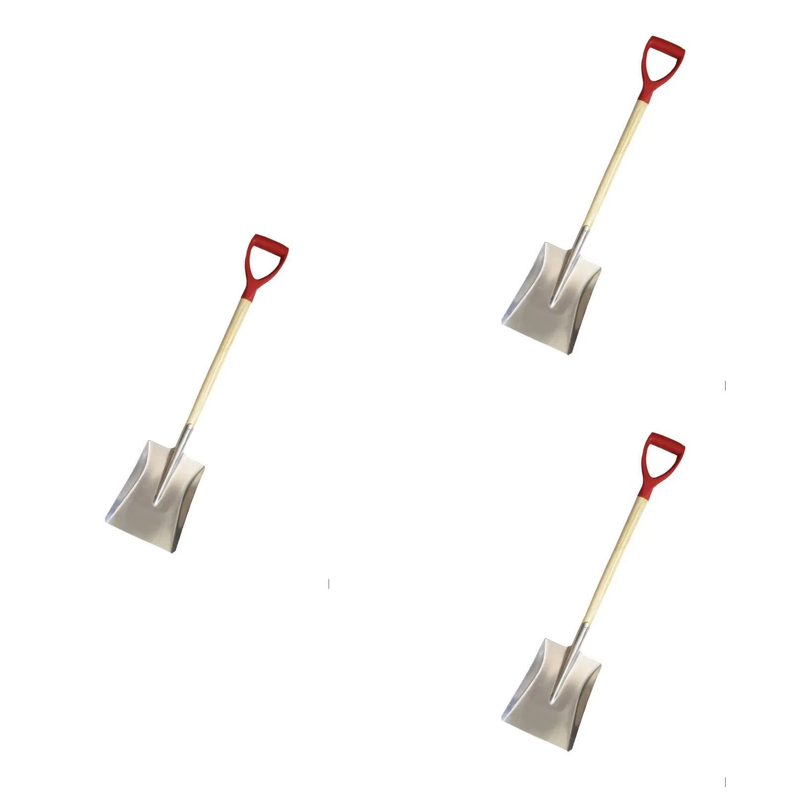Hautine Aluminum Snow Square Shovel W/D Shaped Grip Wooden