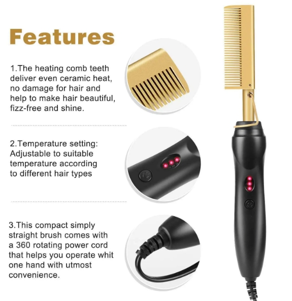 Hot Comb Straightener Electric Hair Straightener