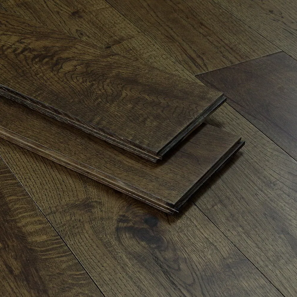 Modern Smoked Oak Engineered Wood Flooring, 18mm Thick, Factory Price