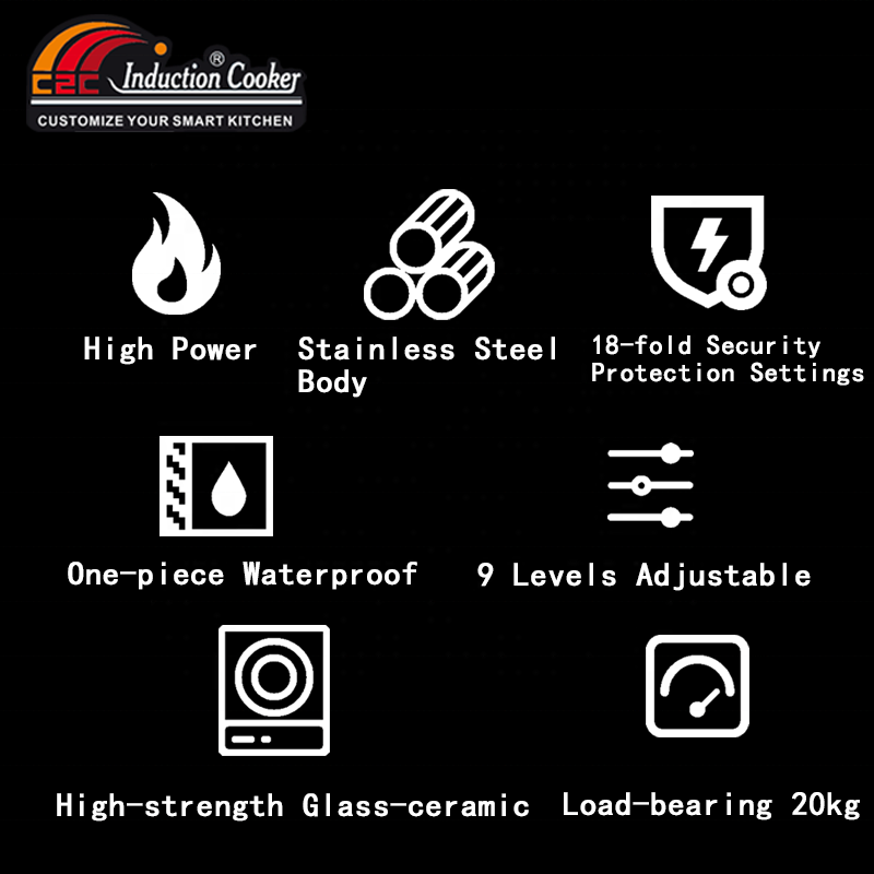 Commercial Double Induction Cooker 2 Burner 3500W Ceramic Electric Cooktop Stove for Commercial Restaurant Kitchen Equipment