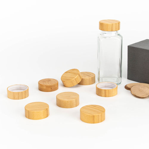 Whlolsale Glass Spice Jars with Bamboo Lids Airtight Seasoning Containers Glass Spice Jars with Shaker Lids Square Spice Containers