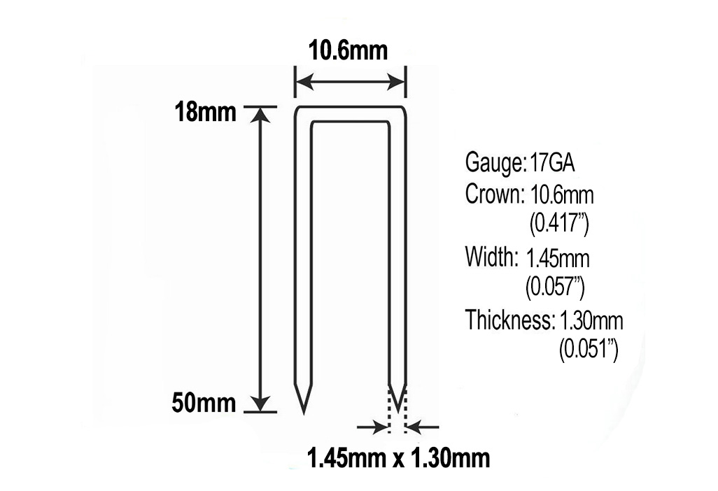 17 Gauge Bea14 Series Galvanized Staples for Construction