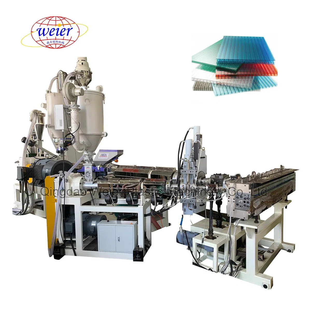 Polycarbonate PC Hollow Lattice Sunlight Panel Sheet Extrusion Making Machine