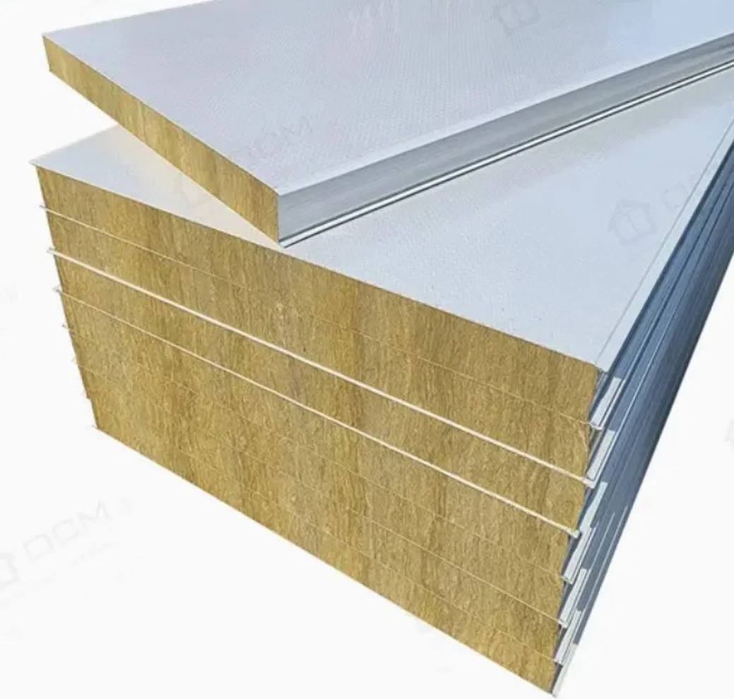 Building Material for Warehouse Good Price Insulated Panels Rock Wool Sandwich Panel