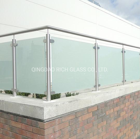 Acid Etched Tempered Glass Fence Glass