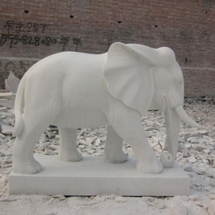 Outdoor Decoration Marble Elephant for Outdoor Decor