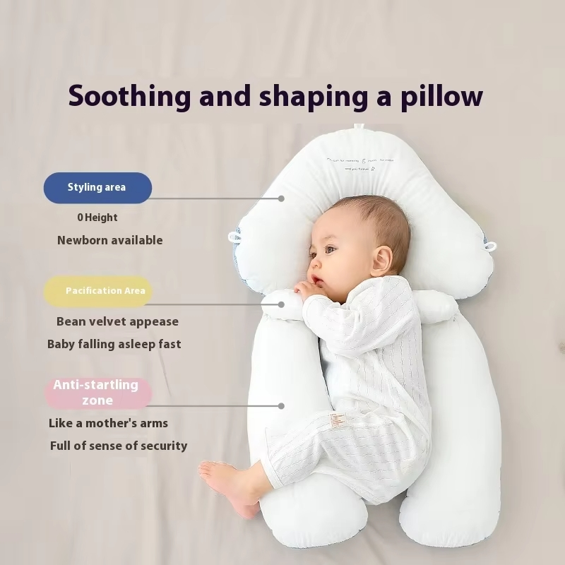 Customized U-Shaped Bed Pillow for Newborns Sleeping Correction Head Shape Baby Pillow