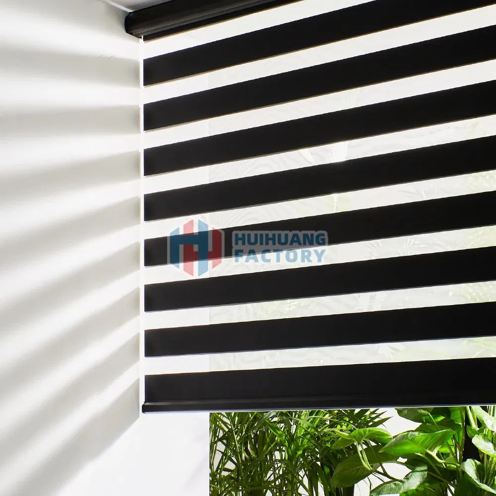 Modern Electric Zebra Blinds Protect Privacy for Bathroom and Hotel