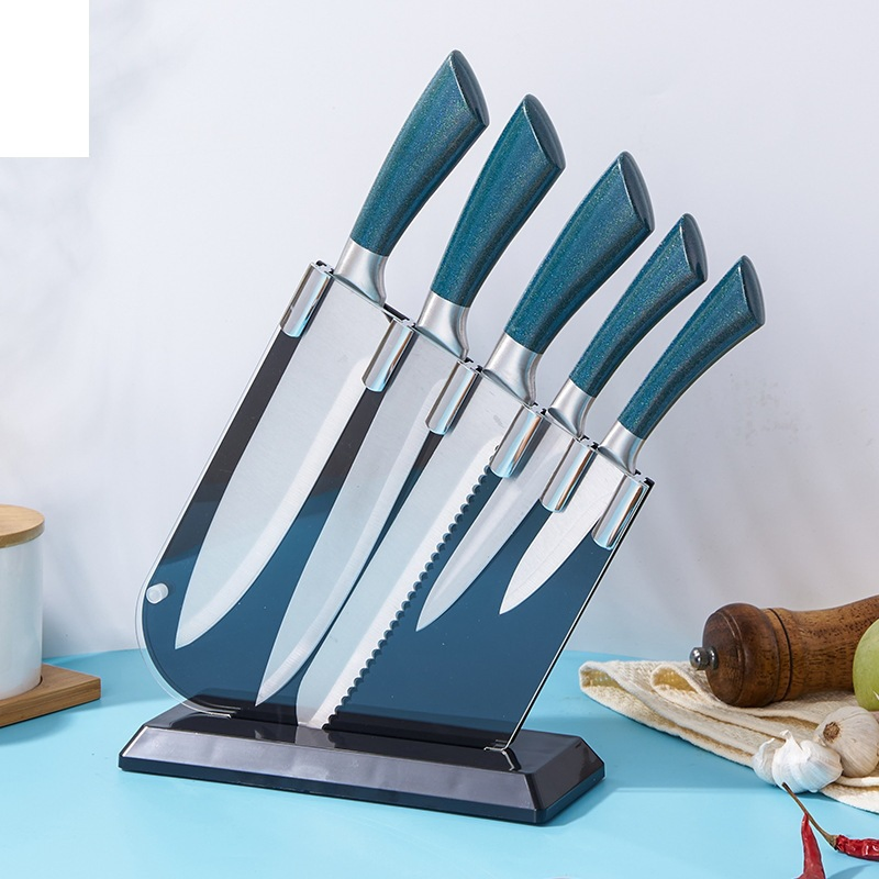 Набор кухонных ножей из нержавеющей стали с подставкой