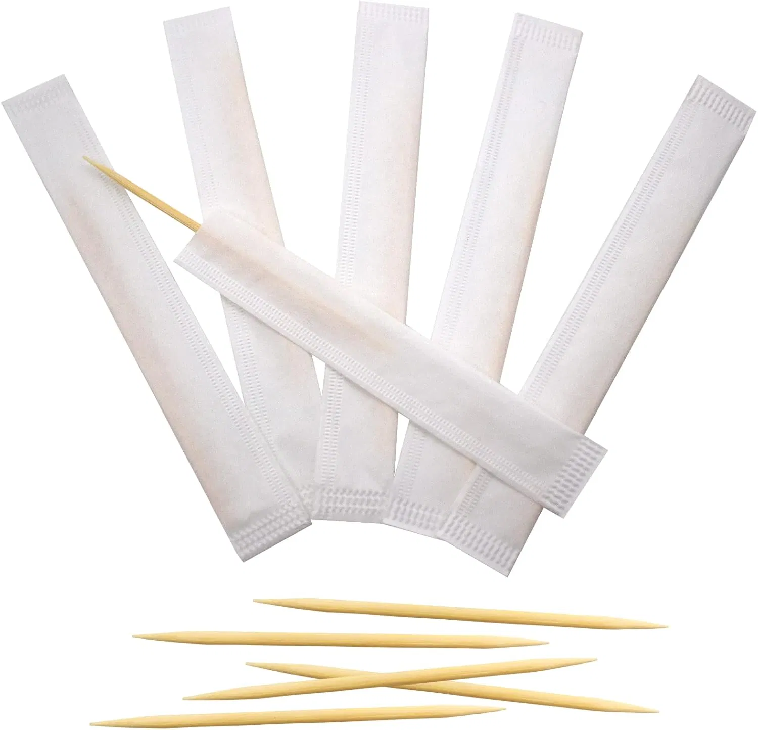 Disposable Cocktail Fruit Toothpicks Wrapped in Paper with Two Tips