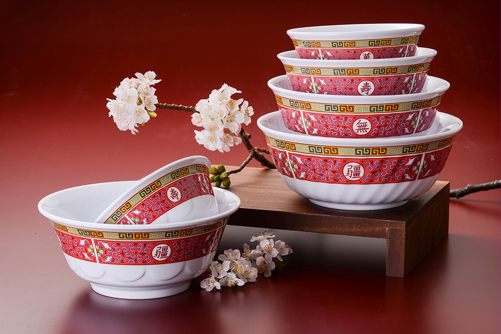 Chinese Restaurant Noodles Soup Rice Serivng Large Bowl 8 Inch 1350ml Chinese Traditional Pattern Bowl