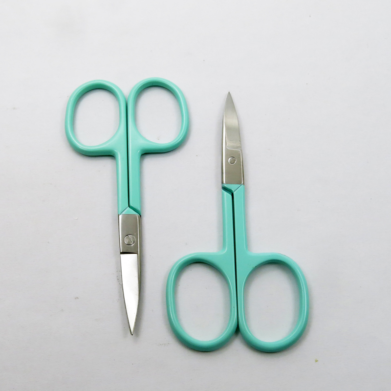 Colorful Coated High Quality Facial Trimming Tweezers Makeup Eyebrow Eyelash Hair Beauty Scissors