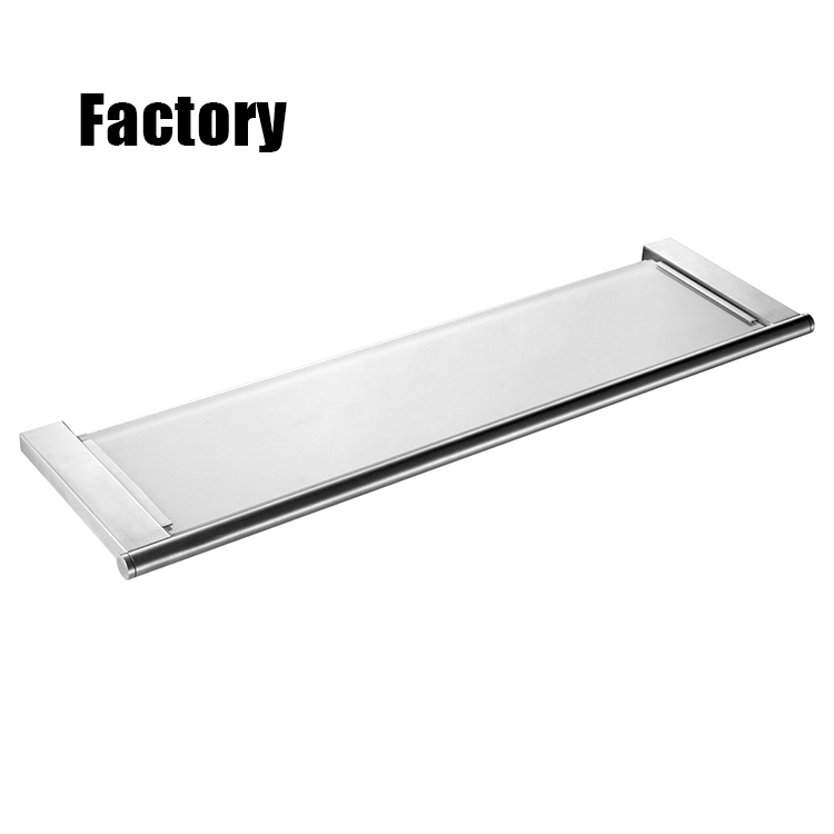 Стеклянная полка для душа с нержавеющей сталью, черная