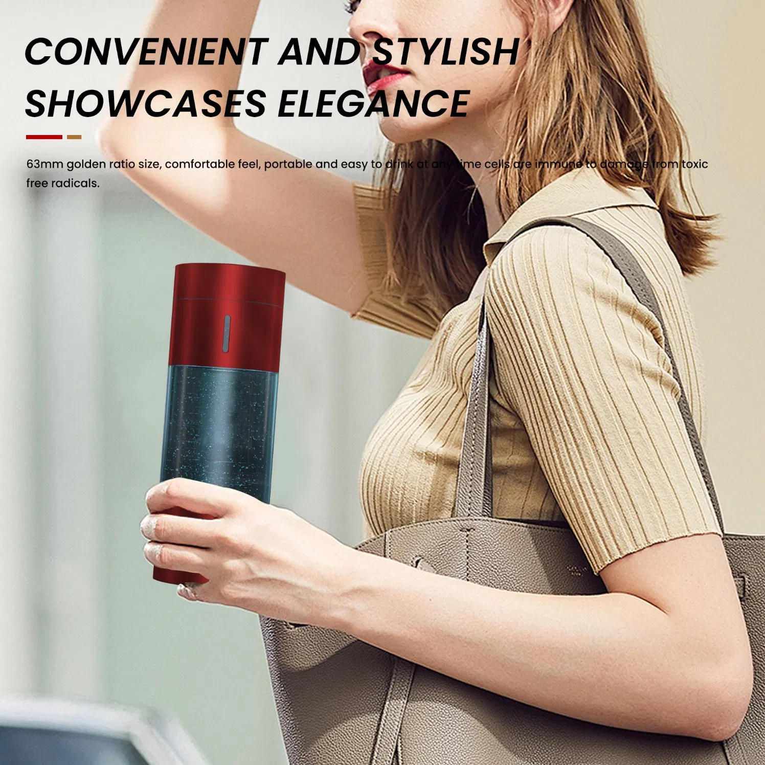 Hydrogen Water Cup Smart Water Bottle Hydrogen Rich Water Bottle Power of Antioxidants Red 4000ppb Hydrogen-Rich Water Bottom Ionizer