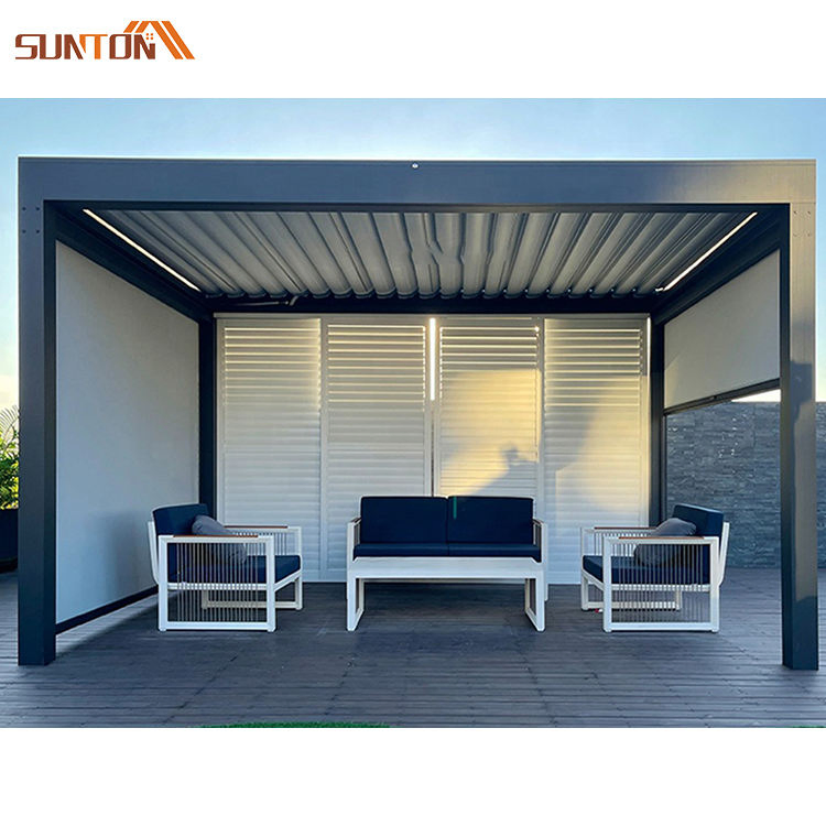 3X3, 3X4, 4X4, 6X4m Outdoor Waterproof Aluminium Bioclimatic Pergola Cover Aluminum Louvered Pergola
