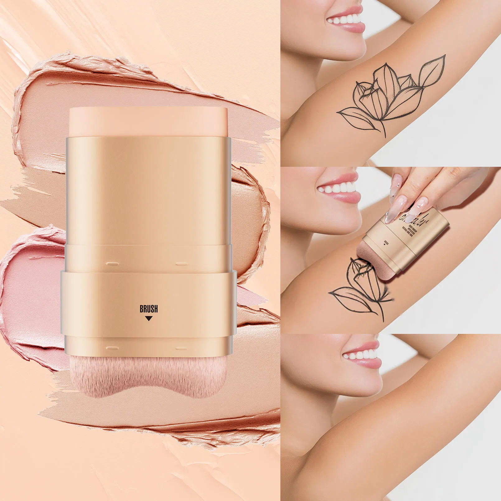 Hellokiss Cross Border Eraser Concealer Stick Waterproof Sweat-Proof Covering Pockmarks Tattoo Double Head Unisex Combination