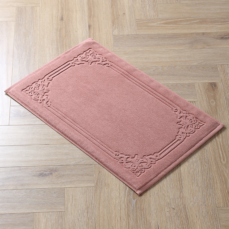 Hotel SPA Cotton Jacquard Non Slip Absorbent Bath Carpet Bathmat