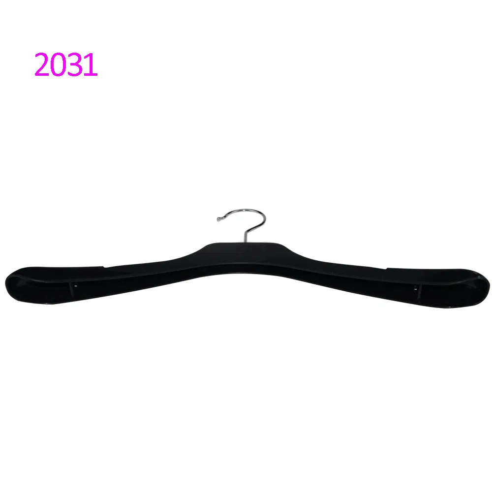 Hot Sale Black Female Clothes Plastic Hangers with Metal Hook