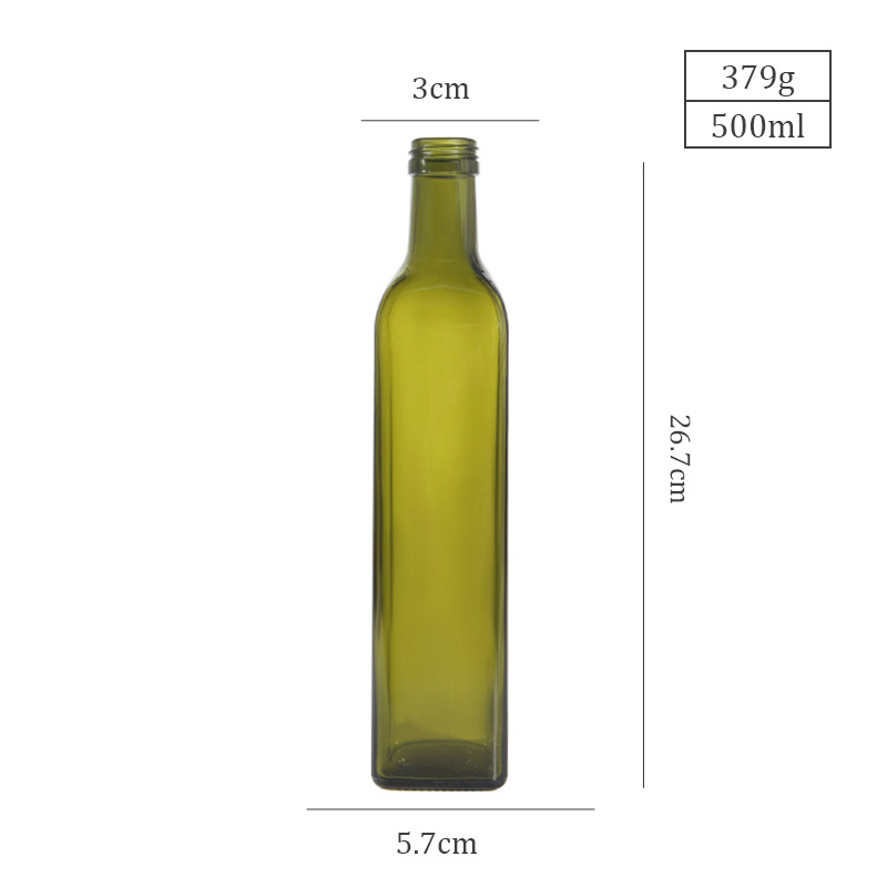 500ml Antique Green Empty Marasca Glass Bottle Containers with Sealed Lids