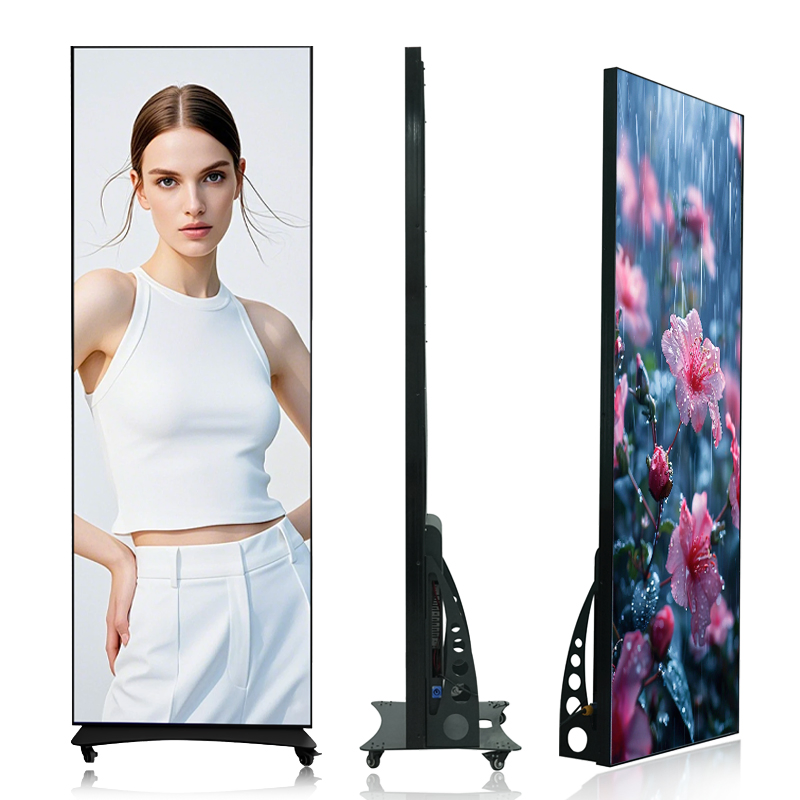 Movable LED Display Floor Stand Mirror LED Poster Display Panel Advertising Screen