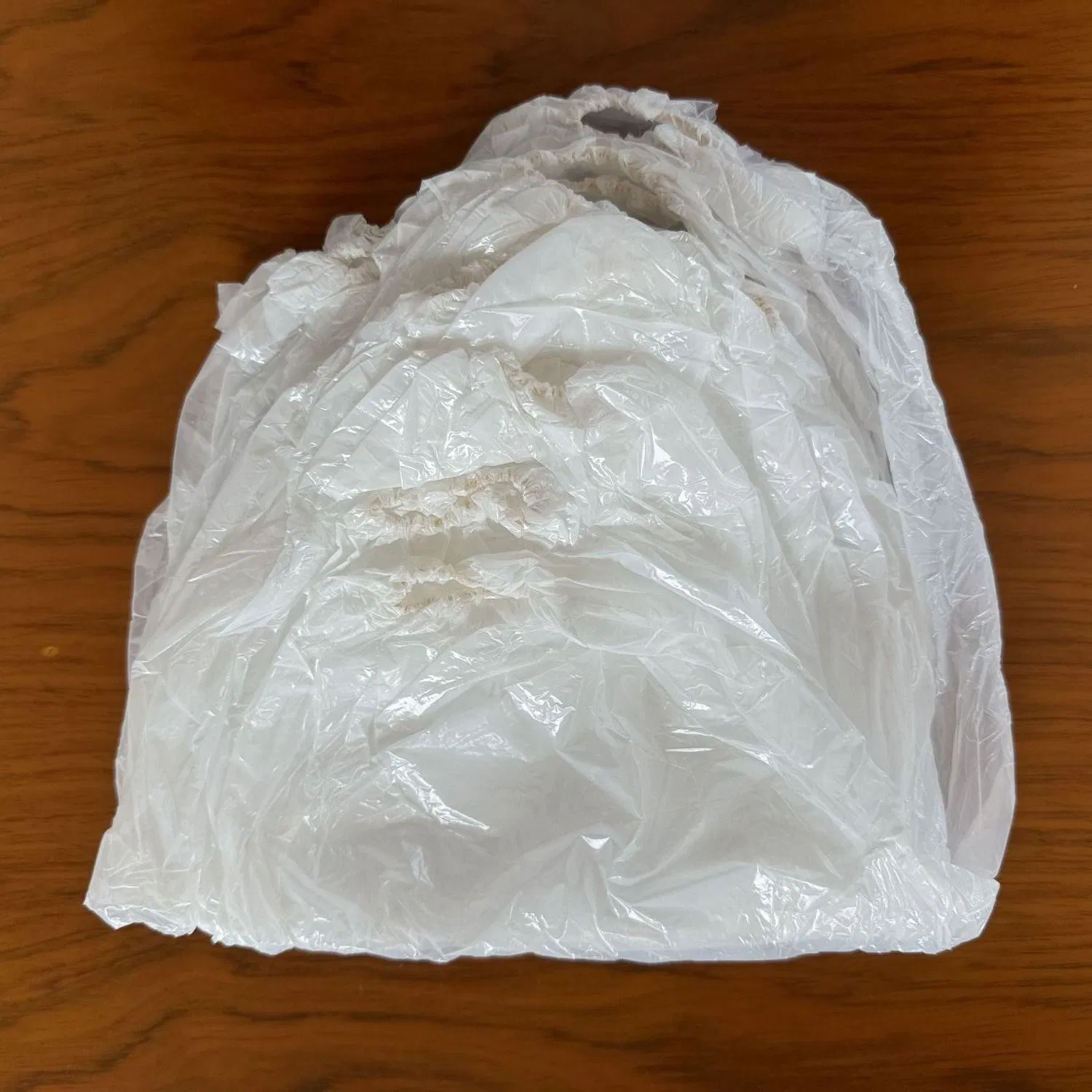 White Polyethylene Sleeves with Wider Elastic