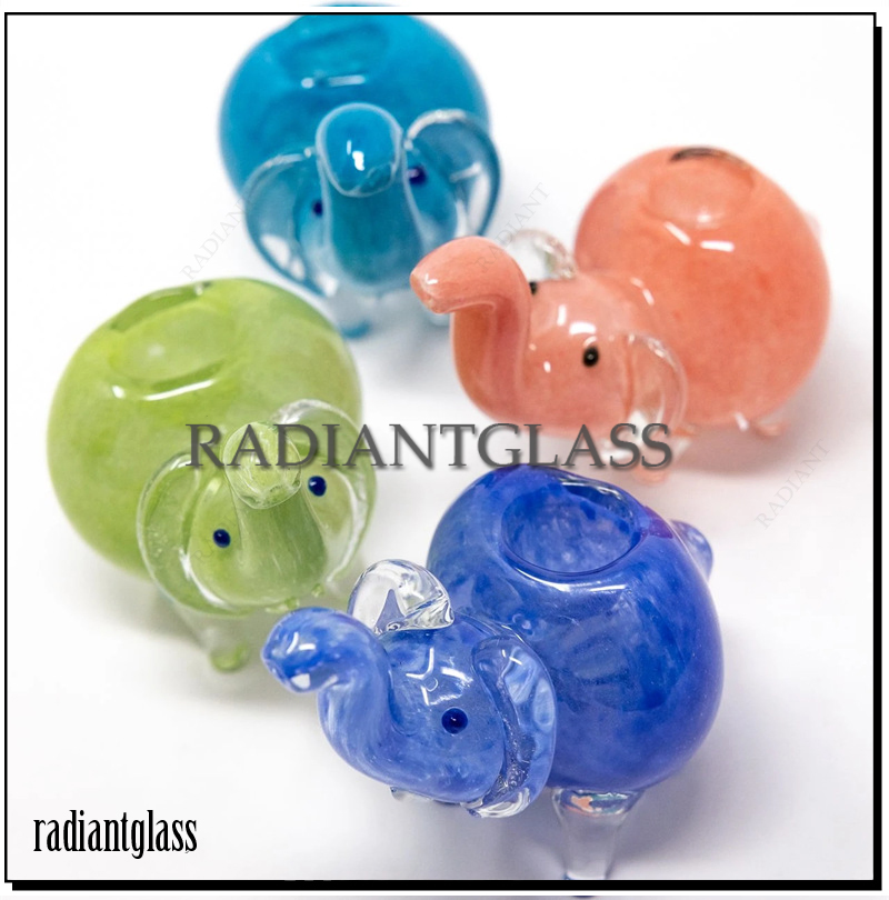 110mm Small Glass Pipe Unique Elephant Shaped Pipe for Smoking