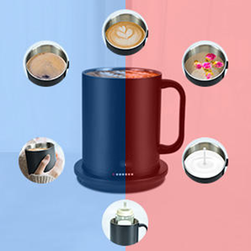 China-Made Temperature Control Smart Mug Self-Heating Coffee Mug with Lid Can Connect Via Phone Bluetooth