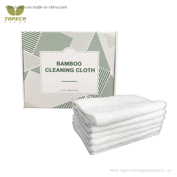 Topeco Multi-Color Oil Removal Bamboo Fiber Dish Towel for Kitchen Cleaning Wholesale Low Price