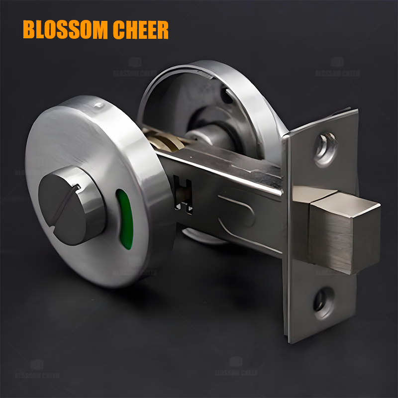 Bathroom Toilet Bolt Door Lock with Red Green Indicator Stainless Steel Design
