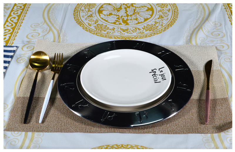 Metal Tray Stainless Steel Serving Charger Dinner Plates for Banquet Wedding