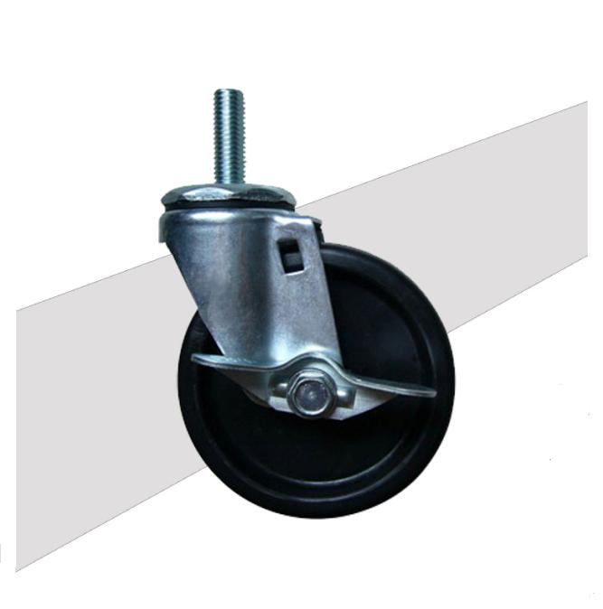 China Factory 125mm Grip Stem Caster Wheel Friction Stem Nylon Wheel with Brake