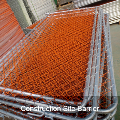 Construction Chain Link Fence Panel Galvanized Wire Mesh Vpc Coated