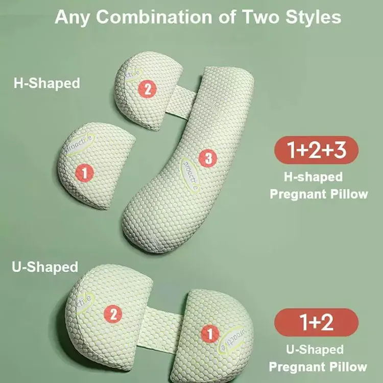 Original Detachable Maternity Pillow with Flexible Belly Wedge Pillow for Pregnant Women