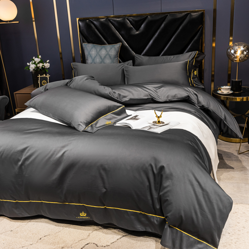 Satin Pillow Case Cotton Bedding Hotel Bedsheet Bed Cover
