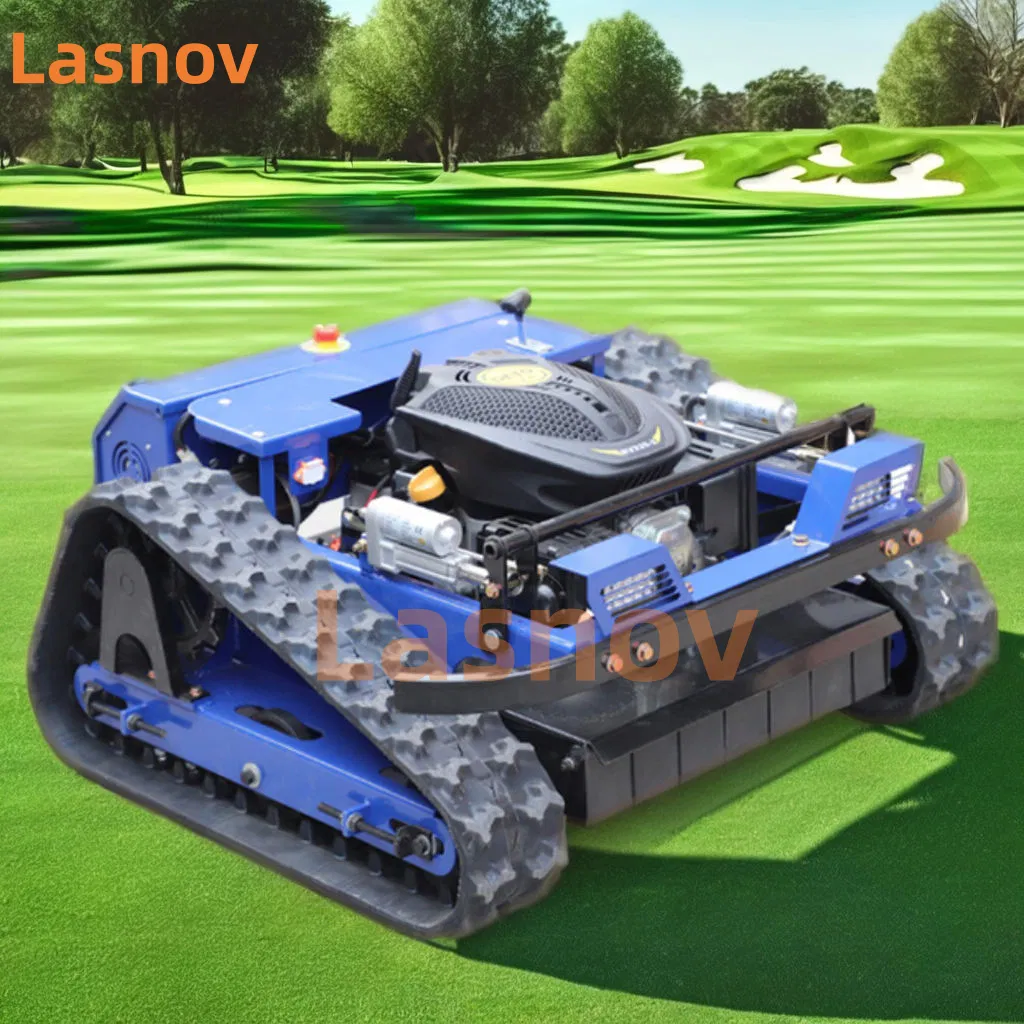 80cm Self-Propelled Gasoline Crawler Lawn Mower with Remote Control