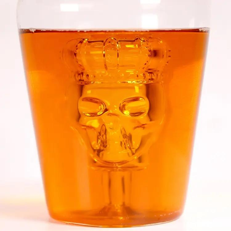 Vodka Whiskey Wine Drinking Glass Bottle Decanter Skull Shaped Wine Bottle