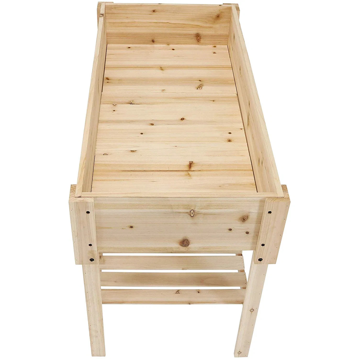 Eco-Friendly Wooden Garden Work Bench Outdoors Garden Bed Planter Box with Shelf